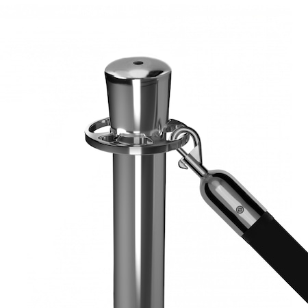 Montour Line Stanchion Post and Rope Fixed Base Sat.Brass Post Flat Top, SignTapped CXF-SB-FL-Tapped